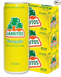 Jarritos - Mexican Soda Soft Drinks Pineapple (12 oz 355ml) 24 Cans (3 Boxes of 8) - Real Cane Sugar - 0g Fat - Made in Mexico - Natural Flavor Soda Pop - Party &amp BBQ Beverages