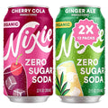 Nixie Organic Zero Sugar Soda Cherry Cola &amp Ginger Ale 0 Sugar 0 Calories Healthy Soda Pop Non-GMO 12oz Cans (24 Pack)