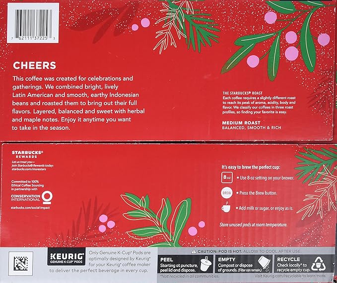 Starbucks Holiday Blend Medium Roast Coffee 72/ 0.40 Oz Net Wt 29.2 Oz ()
