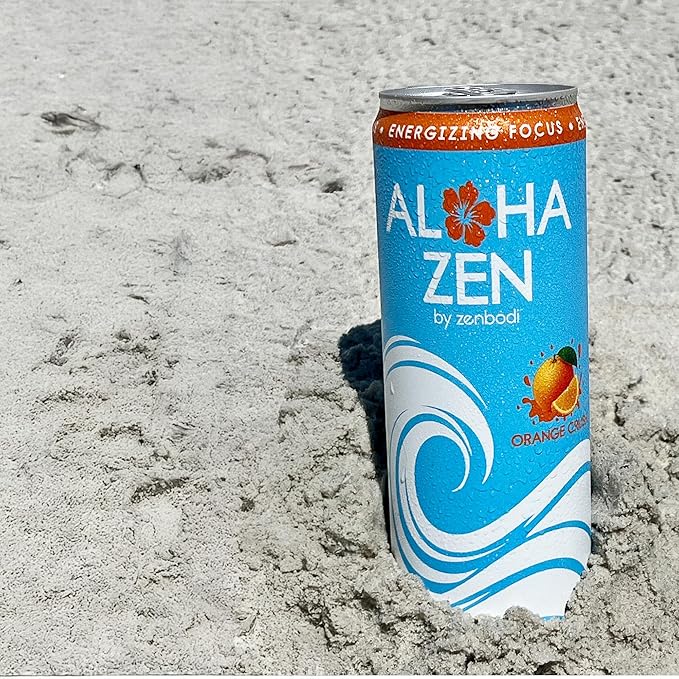 Zenbodi Aloha Zen Orange Crush - AWAKEN Functional Beverage - 12 Pack Energy Drink Zero Sugar Energy Drinks with L-Alpha GPC Caffeine and L-Theanine