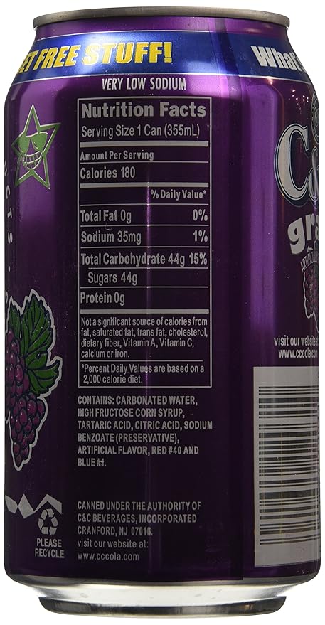 C&ampC Soda Grape 24 Count