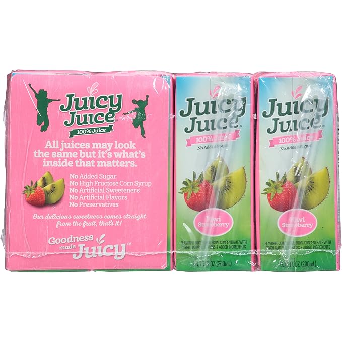 Juicy Juice Slim 8 Pack Kiwi Strawberry 6.75 Ounce Boxes (Pack of 4)