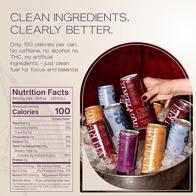 Revelre Functional Social Tonic with Ketones and Adaptogens - Mindful Blend for Focus and Calm - Ketones Magnesium B12 Reishi &amp Cordyceps Mushrooms - Non Alcoholic - Cosmic Cola 12 oz (12 Pac