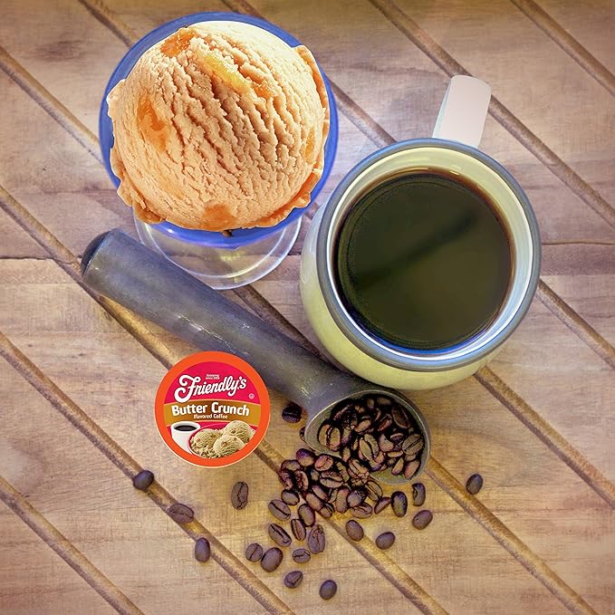Friendly's Flavored Ice Cream Coffee Pods Compatible with Keurig K Cup Brewers (Butter Crunch 40 Count)