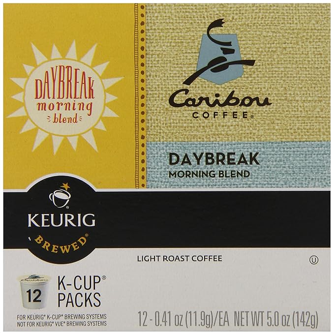 Caribou Coffee Daybreak Morning Blend K-Cups For Keurig K-Cup Brewers 12-Coun