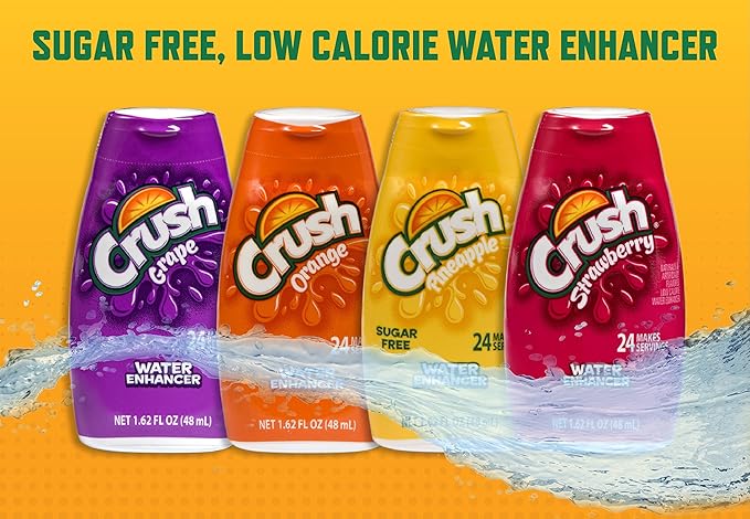 Crush Liquid Water Enhancers - Sugar Free Strawberry Water Flavoring with No Calories (12 Bottles that make 24 Servings Each)