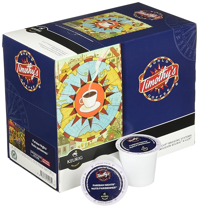 Timothy's World Coffee Parisian Nights K-Cup Portion Pack for Keurig K-Cup Brewers 24-Count (Pack of 2)