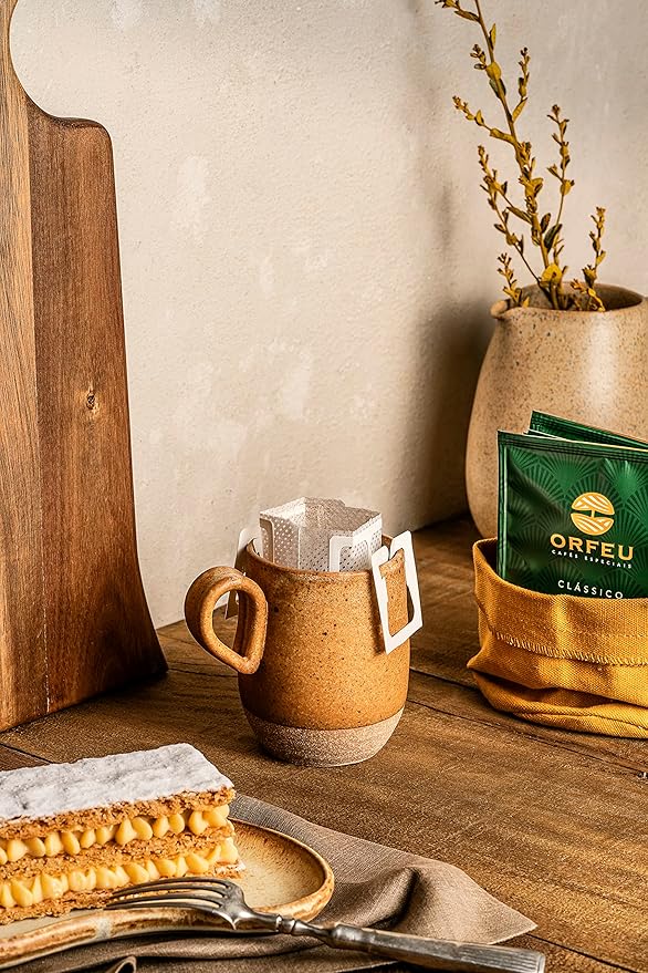 ORFEU - Specialty Coffee Classic - Drip Sachet - Arabica Medium Roast with Notes of Floral Fruity &amp Caramel - Velvety Smooth Body - 10 Units (3.52oz/100g)