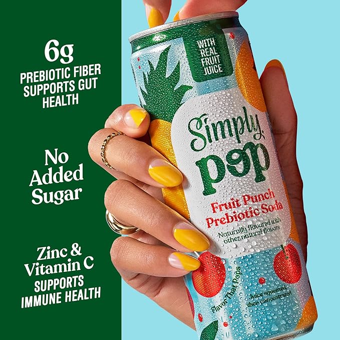 Simply Pop Soda Prebiotic Fruit Punch 12 fl oz (Pack of 12)