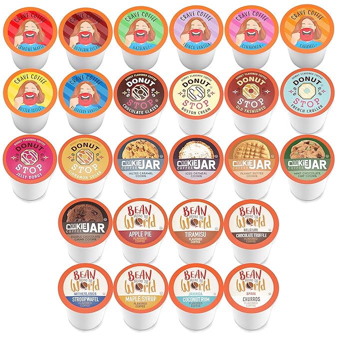 Coffee Pod Variety Packs Flavored Sampler Assorted Compatible with 2.0 K-Cup Brewers Variety Pack 52 Count (Pack of 1)