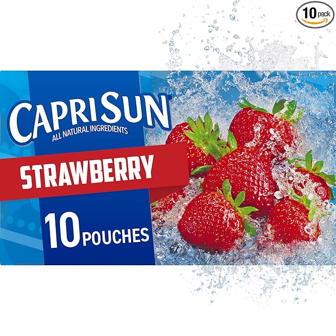 Capri Sun Strawberry Ready-to-Drink Juice 6 Fl Oz (Pack of 10)