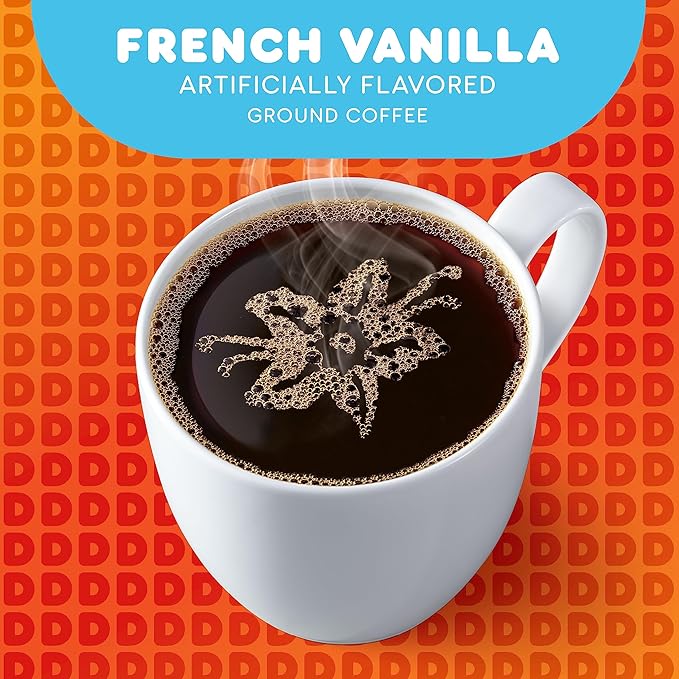 Dunkin' French Vanilla Flavored Ground Coffee 20 Ounces (Pack of 6)