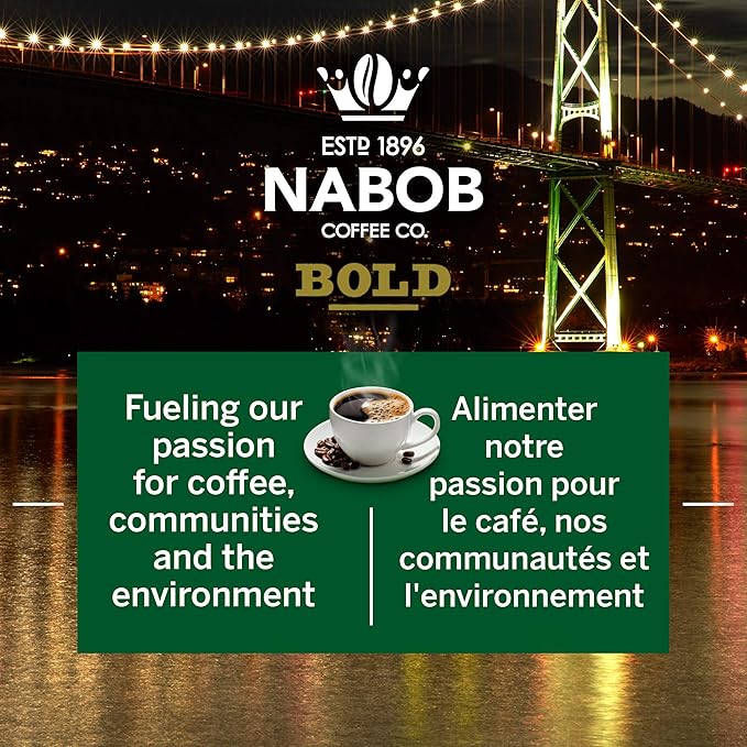 NABOB Bold Full City Dark Ground Coffee 1800g 3.97 Pounds 6 pack {Imported from Canada}