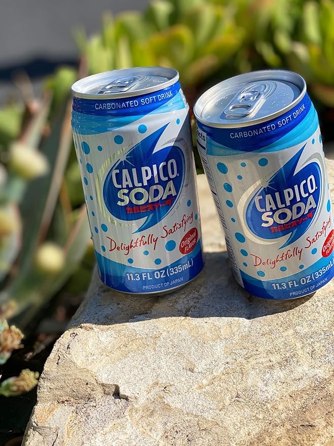 CALPICO SODA Carbonated Soft Drink Hint of Citrus Flavor Japanese Soda Made with CALPICO and Carbonated Water. 11.3oz Can (Pack of 8)