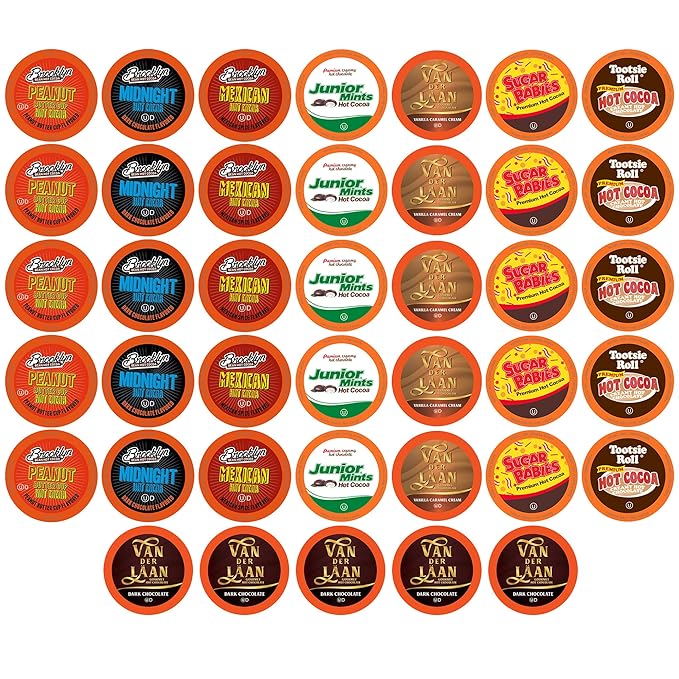 Best of The Best Pods Compatible With 2.0 Keurig K Cup Brewers Variety Sampler Assorted Cocoa 5 Cups Of Each Flavor Hot Chocolate 40 Count