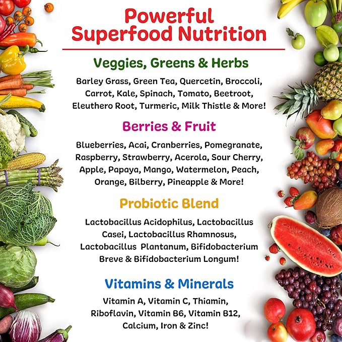 New Vitality Ruby Reds | Delicious Reds Powder Fruit &amp Vegetable Supplement with Potent Vitamins Minerals Enzymes Herbs Nutrients and Probiotics for Overall Health 11 oz. (30 Servings)