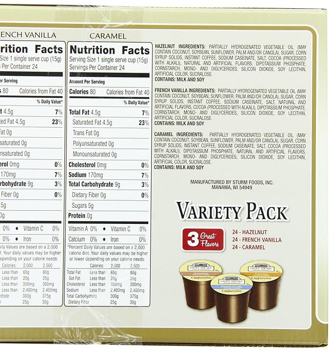 Grove Square Cappuccino PodsVarietyServe72 Count (Pack of 2)