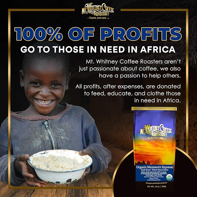 Mt. Whitney Organic Mammoth Espresso Low Acid Coffee (Whole Bean 12 Oz)