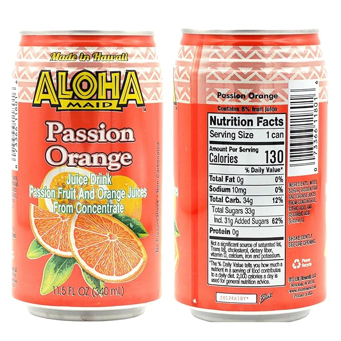 Aloha Maid Drinks Variety All Flavors 1 Can per Flavor Total 10 Cans