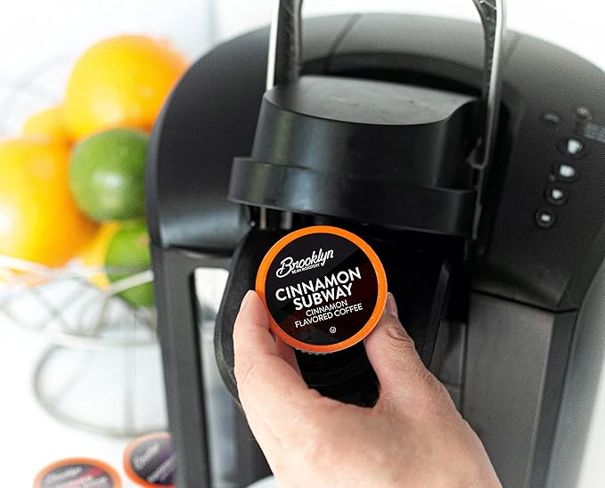 Brooklyn Beans Cinnamon Subway Flavored Gourmet Coffee Pods Compatible with 2.0 Keurig Coffee Pods Brewer 72 Count