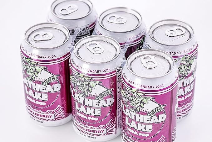 Flathead Lake Soda Pop (Huckleberry Cans) (24 Pack)