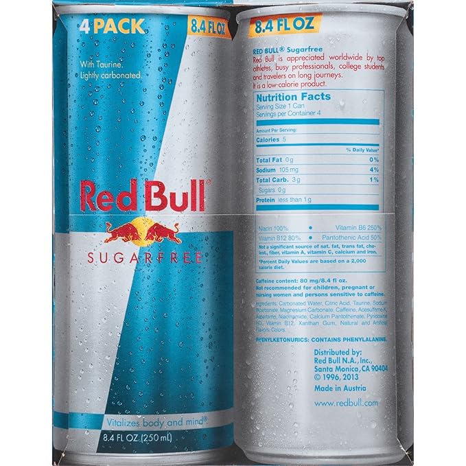 Red Bull Sugarfree Energy Drink 8.4 Fl Oz Cans 8 Count
