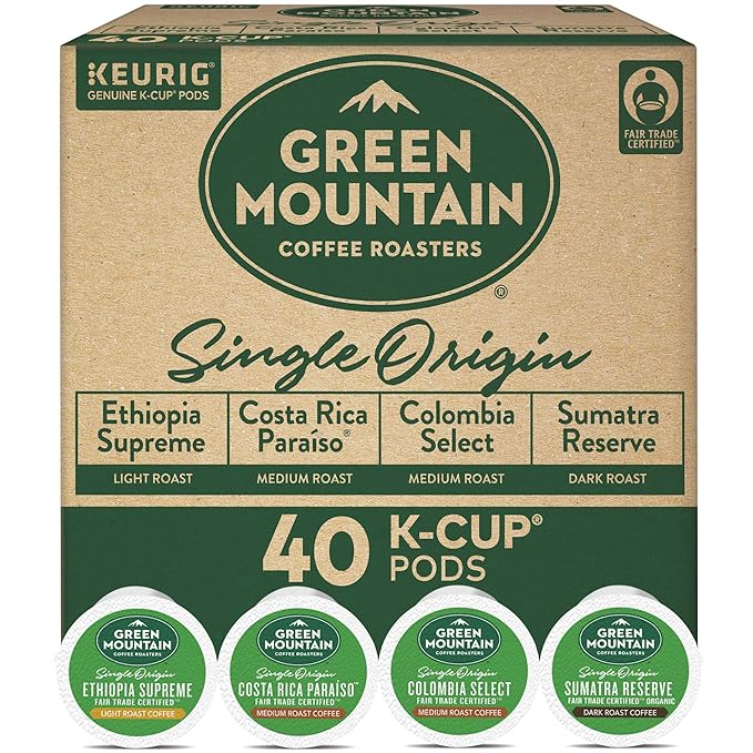 Keurig Green Mountain Coffee Roasters Single Origin Collection Variety Pack Single-Serve K-Cup Pods 40 Count