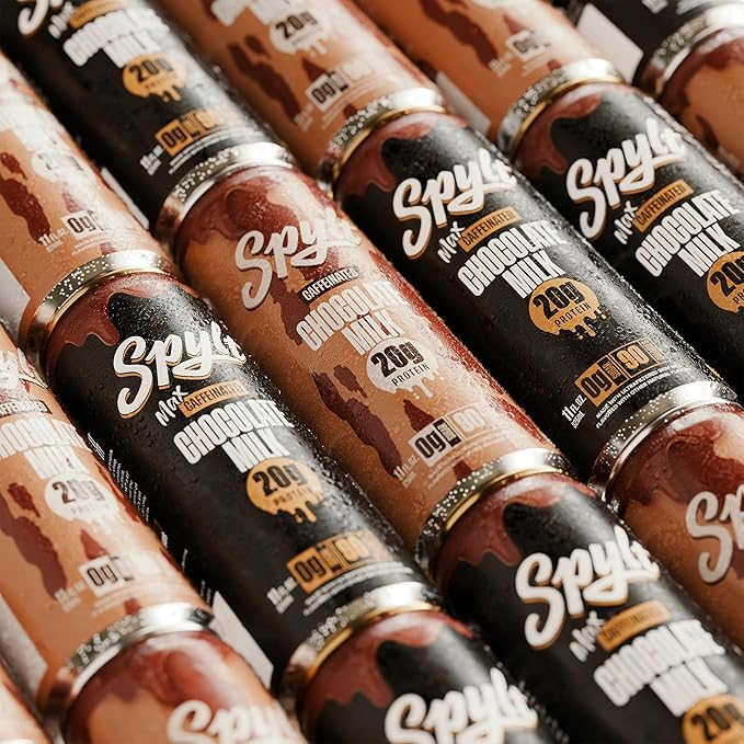 Spylt High Protein Chocolate/Max Chocolate Milk with 140mg Caffeine &amp 20g Protein - 90 Calories Ready to Drink Sugar Free Lactose Free Milk Perfect for Workout Recovery &amp Afternoon Pick Me