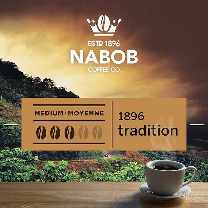 Nabob 1896 Tradition Ground Coffee 300g/10.6 oz. (Pack of 6) {Imported from Canada}
