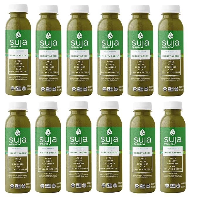 Suja Organic Vegan Mighty Dozen - Non-GMO Project Verified - Gluten and Dairy free - No Preservatives and Flavors Added - Ready Set Gourmet Donate a Meal Program - 12 Pack (12oz Each)