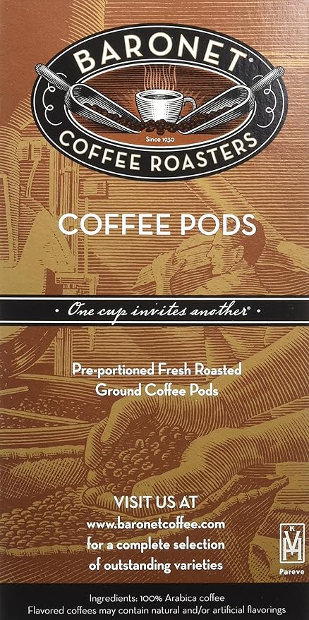 Baronet Coffee Blast Coffee Pods Bag - Regular Dark Roast - 3 Boxes of 16 Single Serve Pods - 48 Count 12 Grams - Individually Wrapped for Freshness - Rich Traditional Flavor