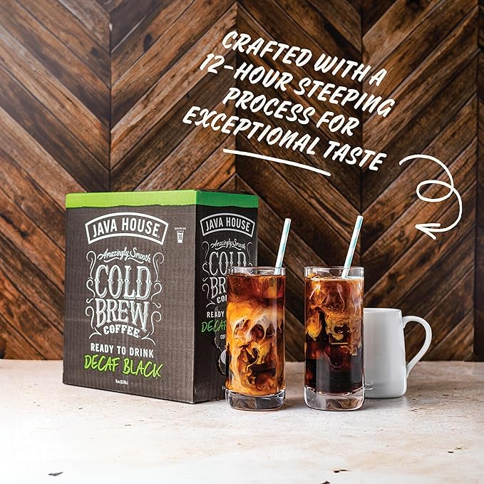 Java House Cold Brew Coffee on Tap (Pack of 2) – Premium 100% Arabica Decaf – Smooth Decaf with Chocolate &amp Caramel Notes – 1 Gallon Box (16 Servings) – Ready to Drink No Caffeine No Brewing Req