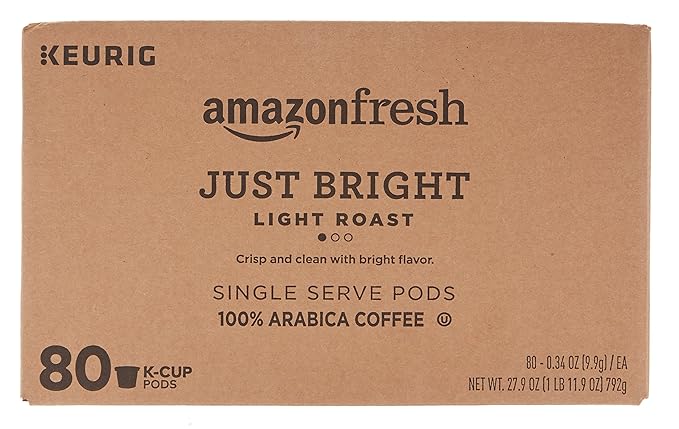 AmazonFresh 80 Ct. K-Cups Just Bright Light Roast Keurig K-Cup Brewer Compatible