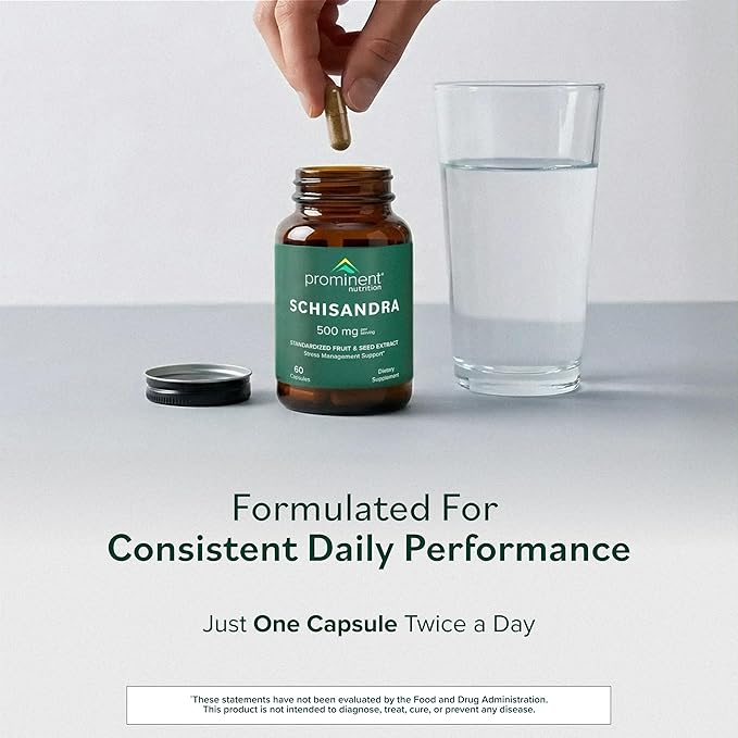 Prominent Nutrition Schisandra - Supplement for Liver &amp Stress Support - No Artificial Colors - Non-GMO Vegan &amp Gluten-Free - 60 Capsules (60 Servings)