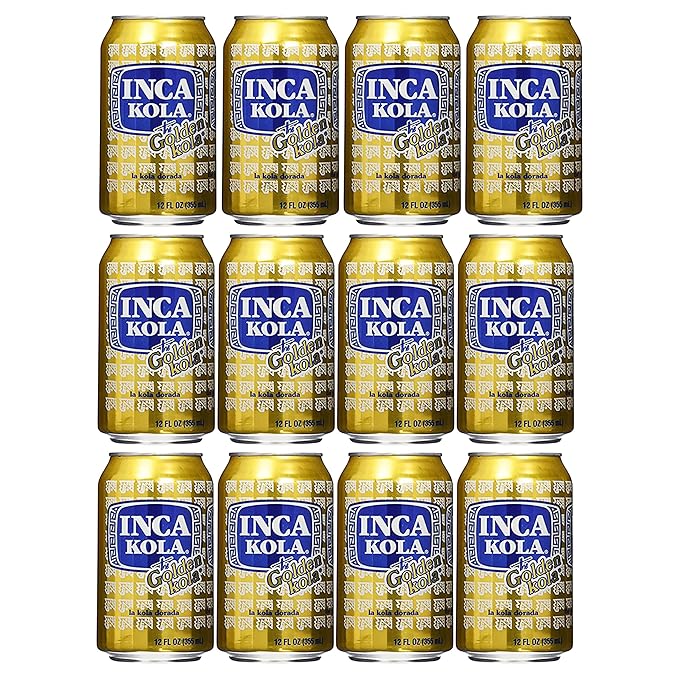 Inca Kola Golden Carbonated la kola dorada - 12 oz cans - 12pk