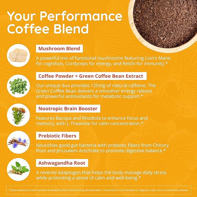 Happy Healthy Hippie Fungi Fuel Mushroom Coffee &amp Be Grounded Stress Relief Supplement