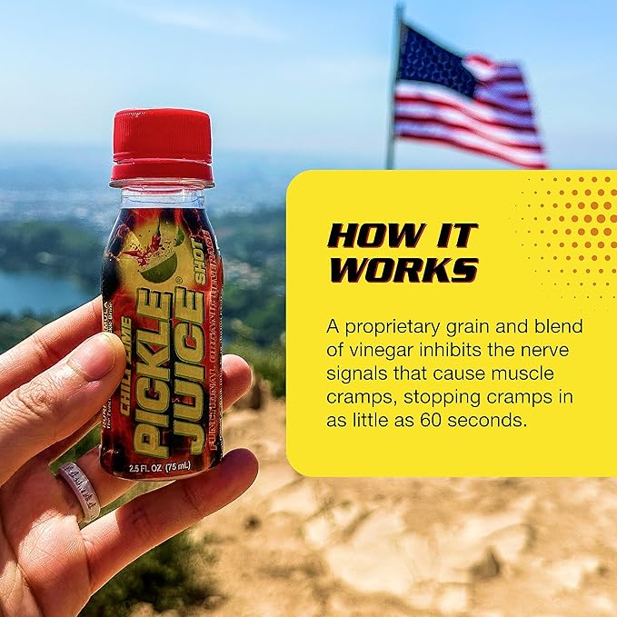 Pickle Juice Sports Drink Multi Pack - Extra Strength Regular &amp Chili Lime Shots - Electrolyte Pickle Juice Shots for Day &amp Night Time Leg Cramp Relief - 2.5oz 60 Units