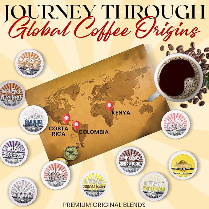 InfuSio Vanilla Crème Medium Roast 96 Count Pods for Keurig K-Cup Brewers Compatible with 2.0 Premium Roasted Coffee