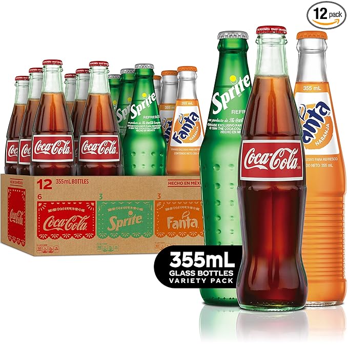 Mexican Coke Fiesta Pack 12 fl oz Glass Bottles 12 Pack