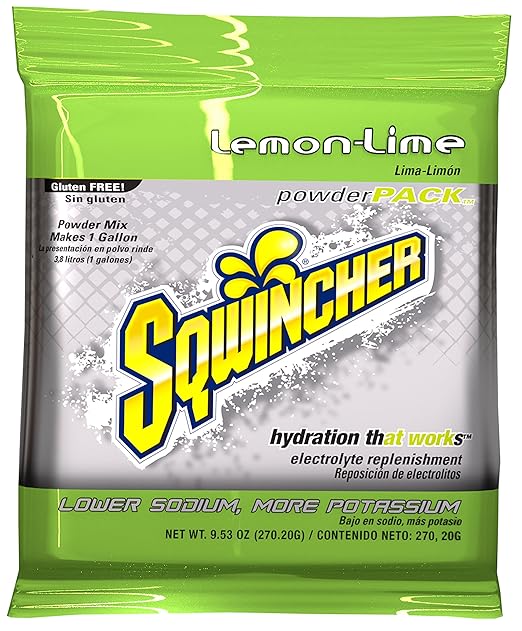 Sqwincher Powder Concentrate Electrolyte Replacement Beverage Mix 1 gal Lemon Lime 016008-LL (Case of 80)