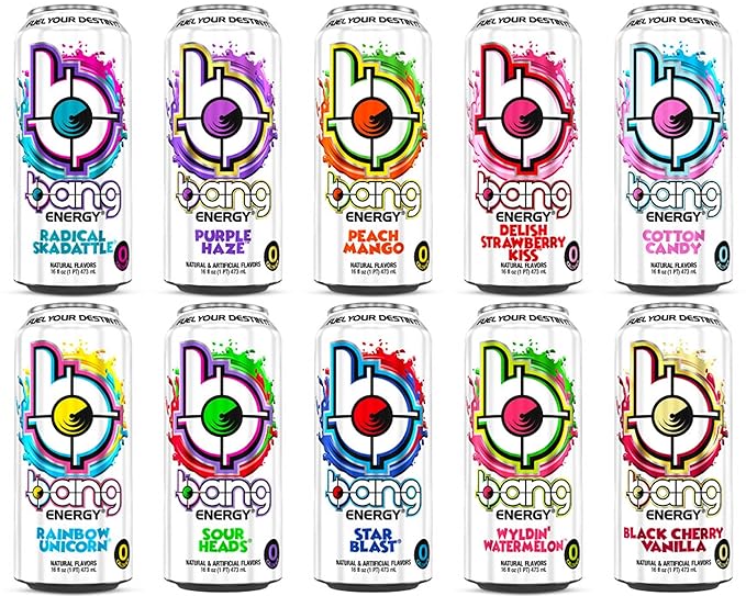 WESTERNMBY Bang Energy Cans 16 Fl Oz 12 Pack (Delish Strawberry)