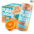 PuraSoda® Seville Orange | 65 Calories &amp 13g Pure Cane Sugar per Can | Non-GMO Vegan | Made with Pure Cane Sugar Clean &amp Refreshing | 10 fl oz (300ml) Cans Pack of 24