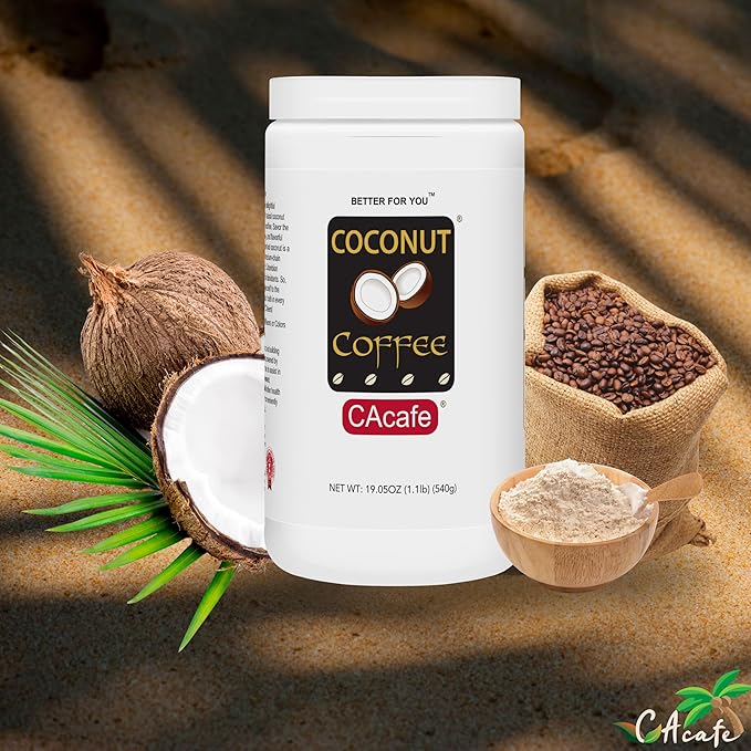 CAcafe Coconut Coffee Coconut Infused Colombian Coffee Creamy Drink Mix Make Iced or Hot Packed with Antioxidants Natural Energy and Stress Relief | 6 Pack