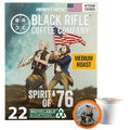 Black Rifle Coffee Company Light Roast K Cups - Single Serve K Cups (Spirit of 76 22 Count) Coffee Pods - Kcup Pods Compatible with Keurig 1.0 &amp 2.0 - Made from Pure Arabica Beans