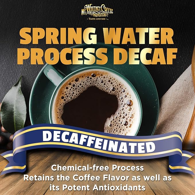 Mt. Whitney Premium Organic Spring Water Colombian Medium Dark Raost Low Acid Decaf Coffee (Ground 2 Lb)