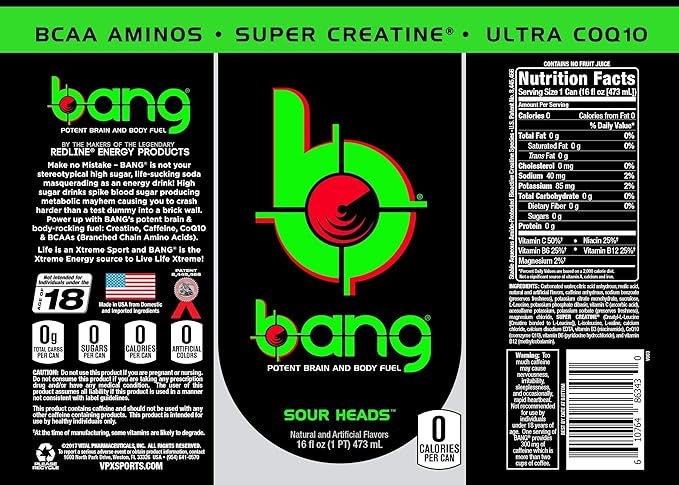 Vpx Bang OmHZCDP Sour Heads 12 Cans