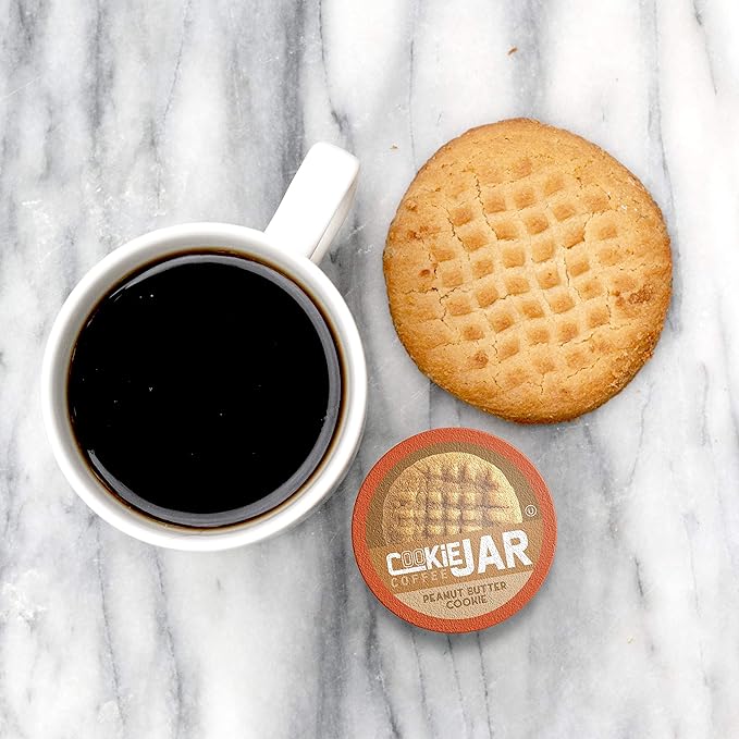 Cookie Jar Peanut Butter Flavored Coffee Pods for Keurig K Cup Brewers 40 Count – Delicious Peanut Butter Flavor in Every Cup Great for a Nutty Coffee Treat