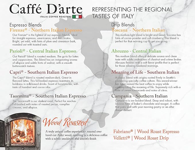 Caffe D'arte Gourmet Drip Decaf Whole Bean Coffee 16-Ounce Foil Bags (Pack of 2)