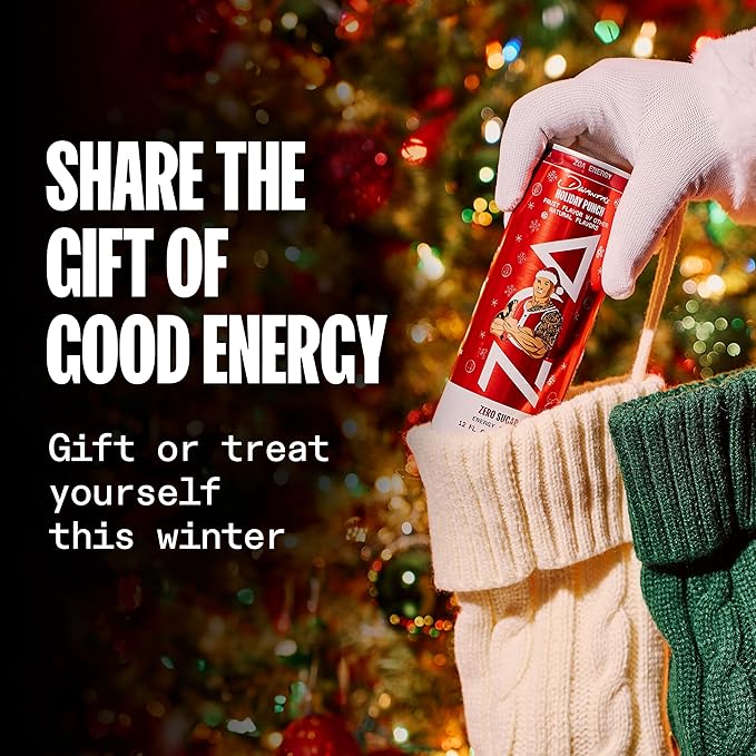 ZOA Zero Sugar Energy Drinks Dwanta's Holiday Punch - Sugar Free with Electrolytes Healthy Vitamin C Amino Acids Essential B-Vitamins and Caffeine from Green Tea - 12 Fl Oz (12-Pack)