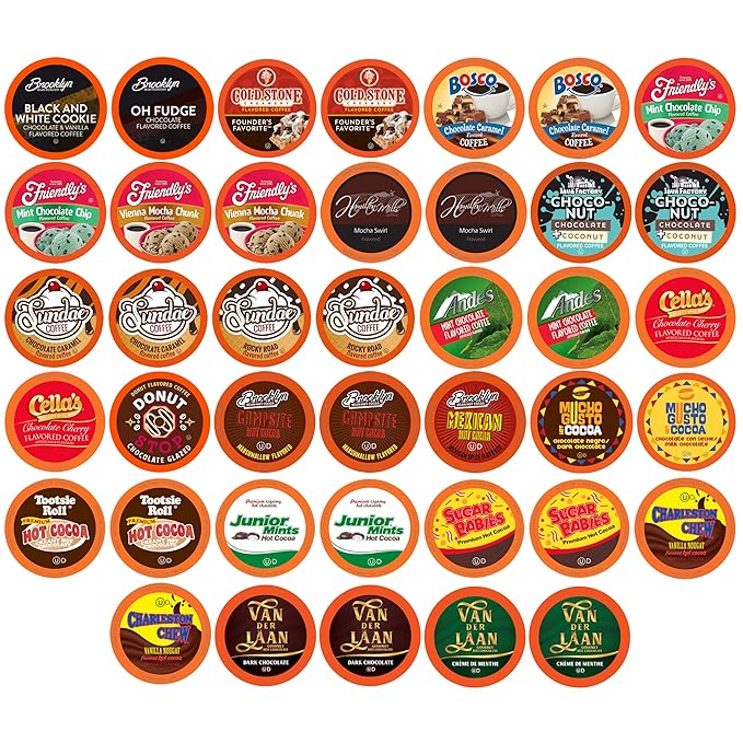 Two Rivers Coffee Hot Chocolate and Coffee Pods Assorted Variety Pack Chocoholic 40 Count